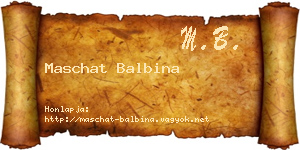 Maschat Balbina névjegykártya
